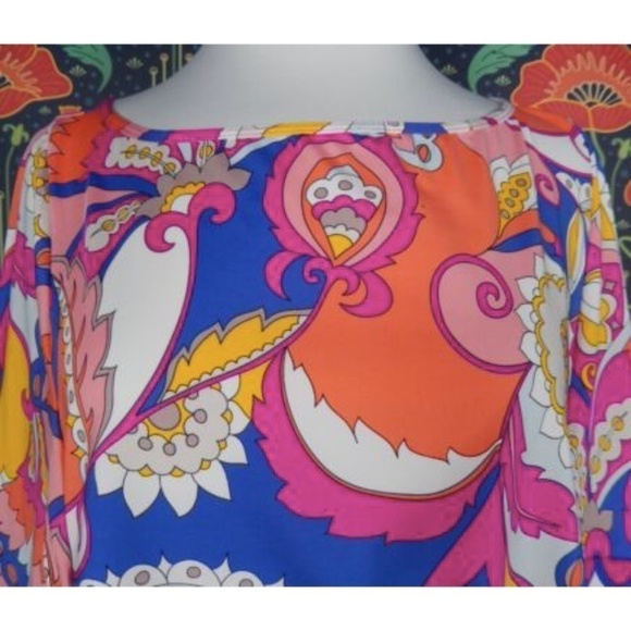 Trina Turk Sevilla Psychedelic Swim Bathing Suit Cover Up Dress Nwt - Picture 5 of 9